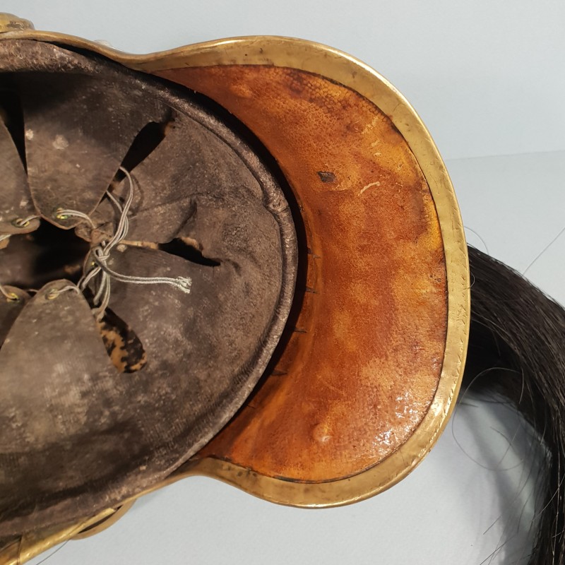 CASQUE DE DRAGON MODELE TROUPE 1874 AVEC SON COUVRE CASQUE CAVALERIE FRANCAISE GUERRE 1914 1918