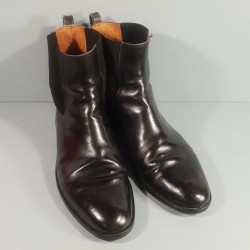 PAIRE DE CHAUSSURES OU BOTTINES REGLEMENTAIRE EN CUIR NOIR POUR OFFICIERS MODELE 1914 1931 TENUE 1931 FAB BERLUTI