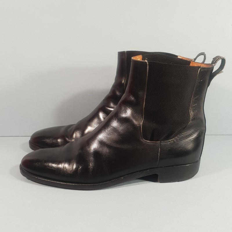 PAIRE DE CHAUSSURES OU BOTTINES REGLEMENTAIRE EN CUIR NOIR POUR OFFICIERS MODELE 1914 1931 TENUE 1931 FAB BERLUTI