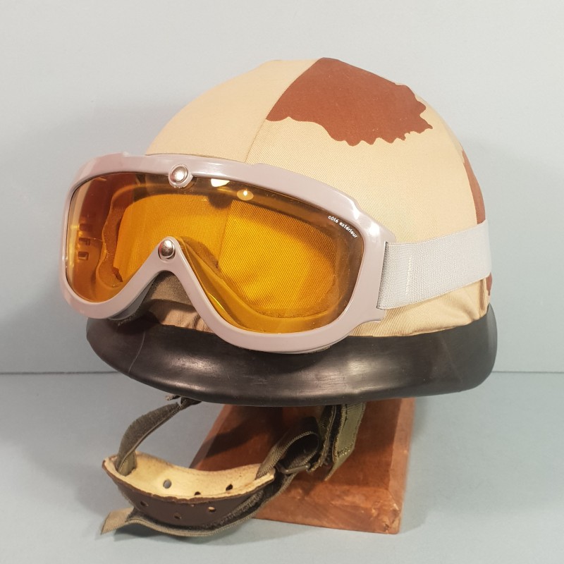 CASQUE F1 CAMOUFLE DAGUET GUERRE DU GOLF 1990 - 1991 COUVRE CASQUE ET LUNETTES BOLLE LEGION ETRANGERE DESERT STROM