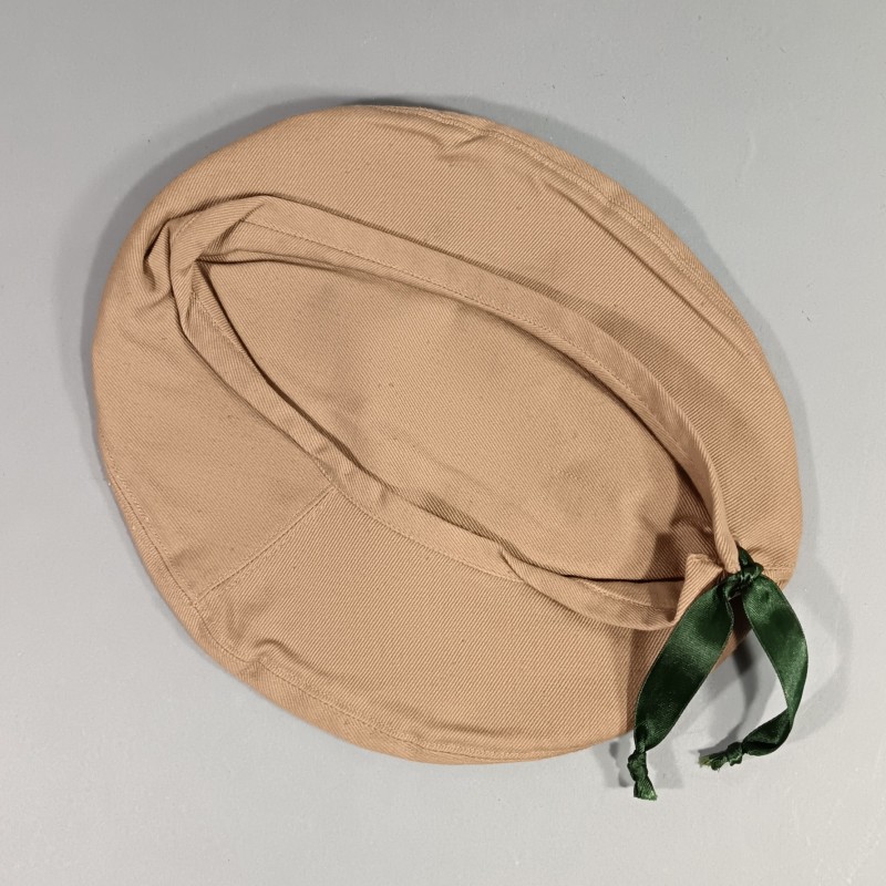 BERET EN 3 PARTIES BEIGE SABLE COUTURES COTE DES COMMANDOS MARINE TAILLE 58 FABRICATION ANNEES 1950 1960