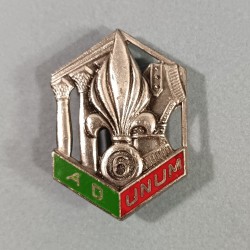 INSIGNE MILITAIRE 6 ème REG REGIMENT DU GENIE LEGION ETRANGERE FABRICATION EN ARGENT FIA G.4157 1984-1994 GD