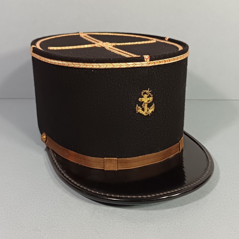 KEPI D'ADJUDANT-CHEF INFANTERIE ET ARTILLERIE COLONIALE TROUPES DE MARINES ANCRE BRODEE ANNEES 1960 -1970 TAILLE 58