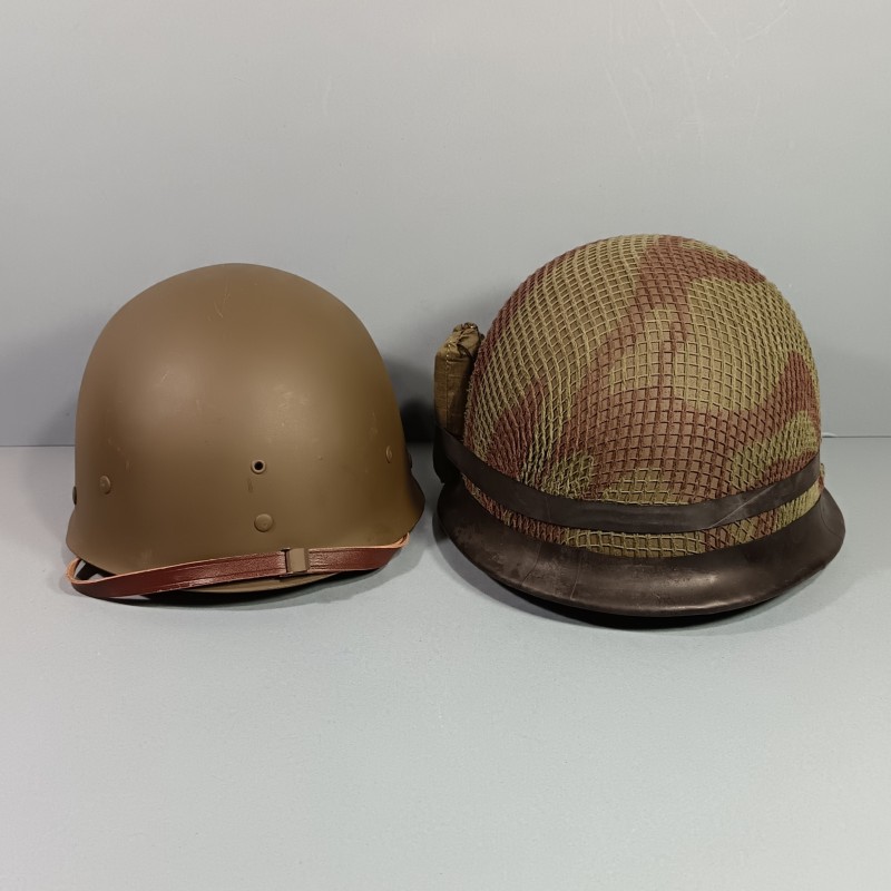 CASQUE FRANCAIS MODELE 1951 AVEC CAMOUFLAGE ET PANSEMENT ETAT NEUF DE STOCK LOURD JAPY 1954 ET LINER S.M.P. 1954